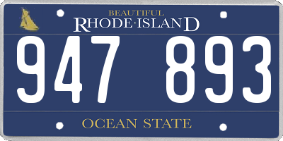 RI license plate 947893
