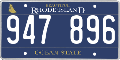 RI license plate 947896