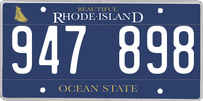 RI license plate 947898