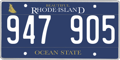 RI license plate 947905