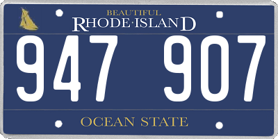 RI license plate 947907