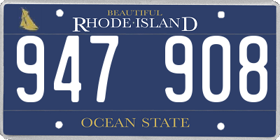 RI license plate 947908
