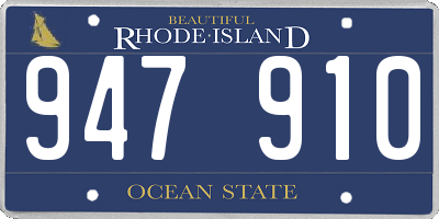 RI license plate 947910