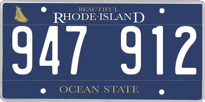 RI license plate 947912