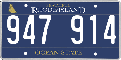 RI license plate 947914