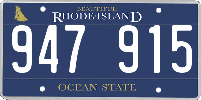 RI license plate 947915