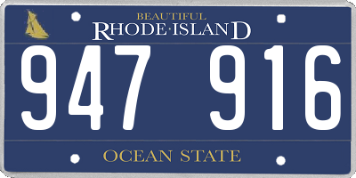 RI license plate 947916