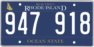 RI license plate 947918