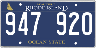 RI license plate 947920