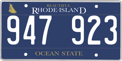 RI license plate 947923