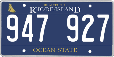 RI license plate 947927