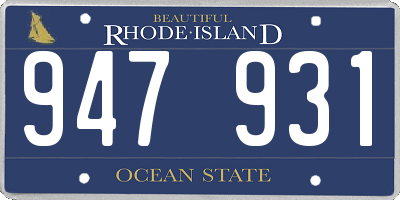 RI license plate 947931