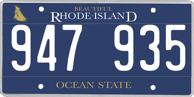 RI license plate 947935