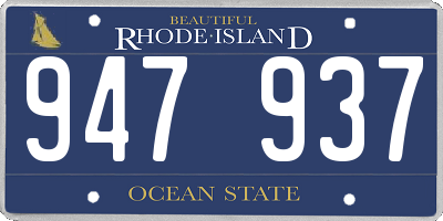 RI license plate 947937