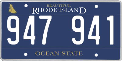 RI license plate 947941