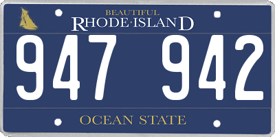 RI license plate 947942