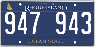 RI license plate 947943