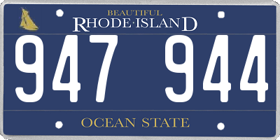 RI license plate 947944