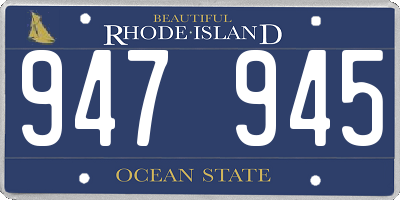 RI license plate 947945