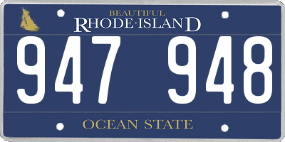 RI license plate 947948