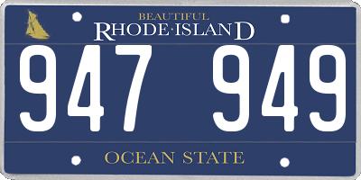 RI license plate 947949