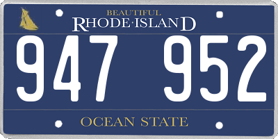 RI license plate 947952