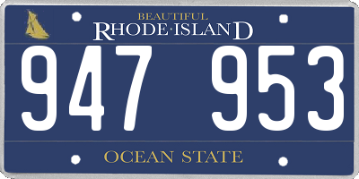 RI license plate 947953