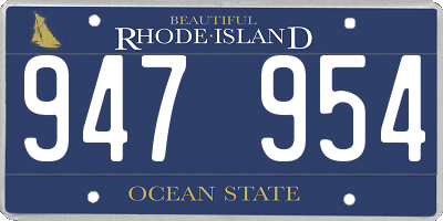 RI license plate 947954