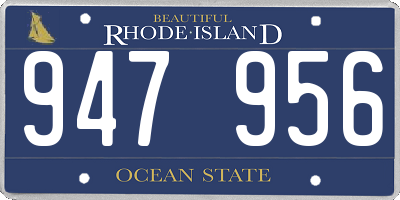 RI license plate 947956