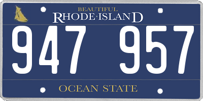 RI license plate 947957