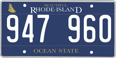 RI license plate 947960