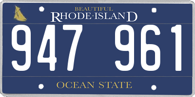 RI license plate 947961