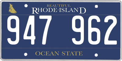 RI license plate 947962