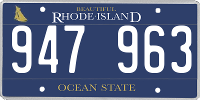 RI license plate 947963