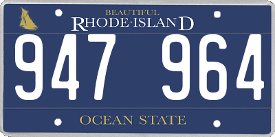 RI license plate 947964