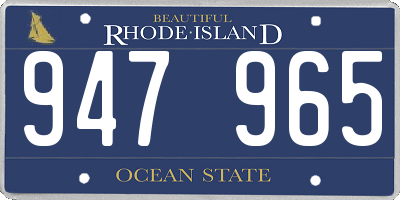 RI license plate 947965