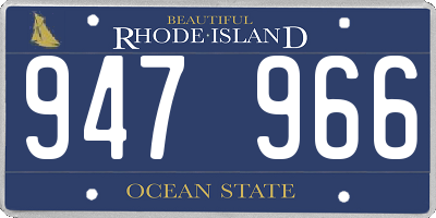 RI license plate 947966