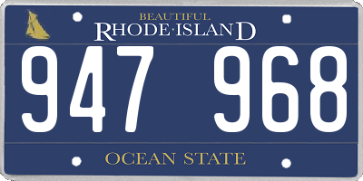 RI license plate 947968