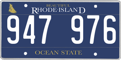 RI license plate 947976