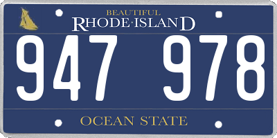 RI license plate 947978