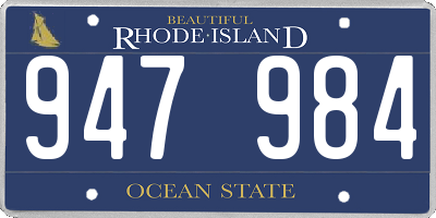 RI license plate 947984