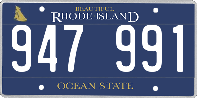 RI license plate 947991