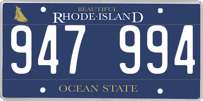 RI license plate 947994