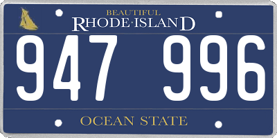 RI license plate 947996