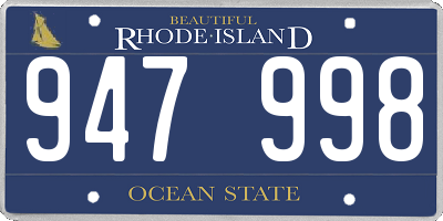 RI license plate 947998
