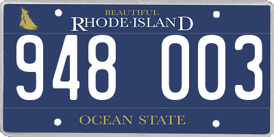RI license plate 948003