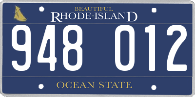 RI license plate 948012