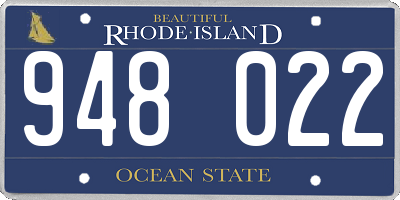 RI license plate 948022