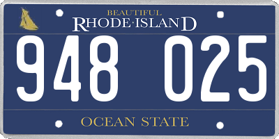 RI license plate 948025