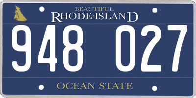 RI license plate 948027